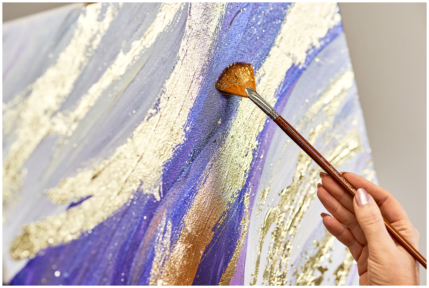 Abstract Moden Art Painting on Framed Canvas Art Party Social Painting in Buffalo Grove IL Chicago Art Classes for Adults and Kids with Alesia Chaika