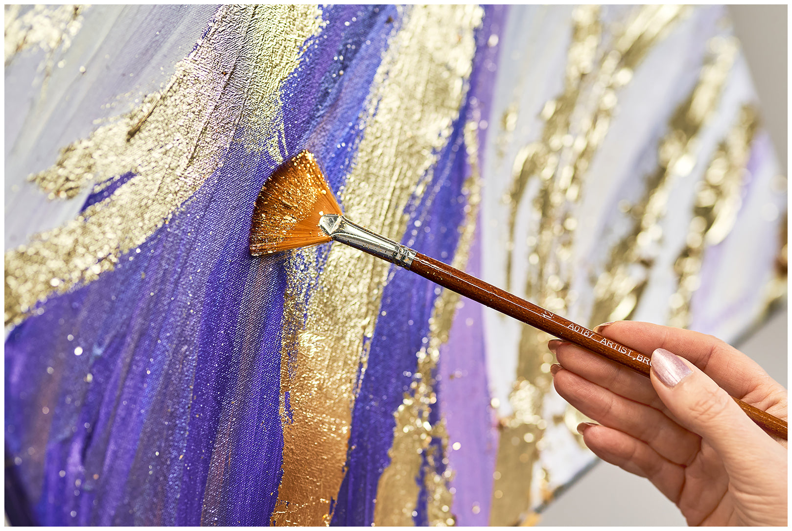 Art Party on SUNDAY at 2 pm. Modern Abstract Art With Gold Leaf Foil o – artstyleacademy