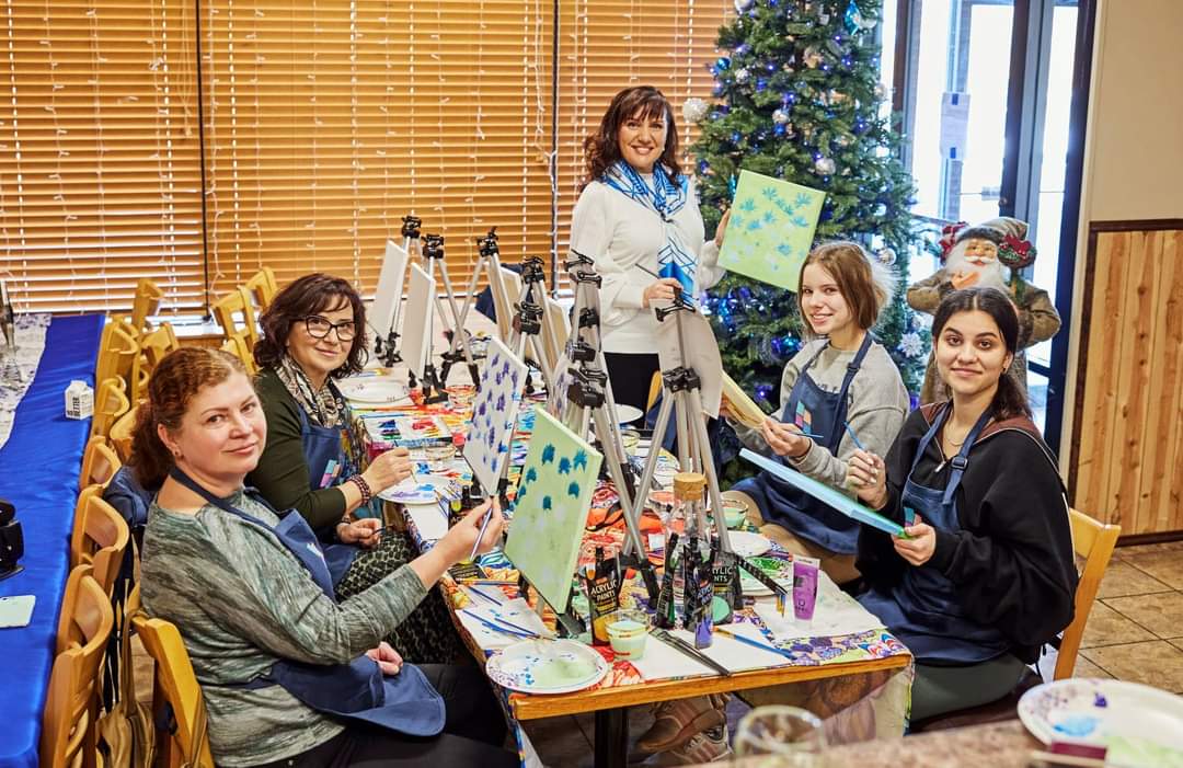 Art Party Social Painting Birthday Celebration with artist Alesia Chaika at Art & Style Academy in Buffalo Grove, IL Chicago USA